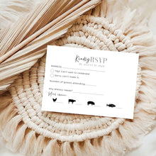 Load image into Gallery viewer, Printable Minimal Wedding Invitation Card, Details Card Template, RSVP Card with QR code, Canva Wedding Invitations Template - MW01