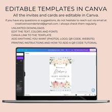 Load image into Gallery viewer, Editable Welcome Sign for Baby Shower Pink Watercolor Pumpkin | Welcome to Baby Shower Sign Template | Welcome Sign Baby Shower Girl | Fall Baby Shower Welcome Sign PWP001