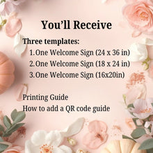 Load image into Gallery viewer, Editable Welcome Sign for Baby Shower Pink Watercolor Pumpkin | Welcome to Baby Shower Sign Template | Welcome Sign Baby Shower Girl | Fall Baby Shower Welcome Sign PWP001