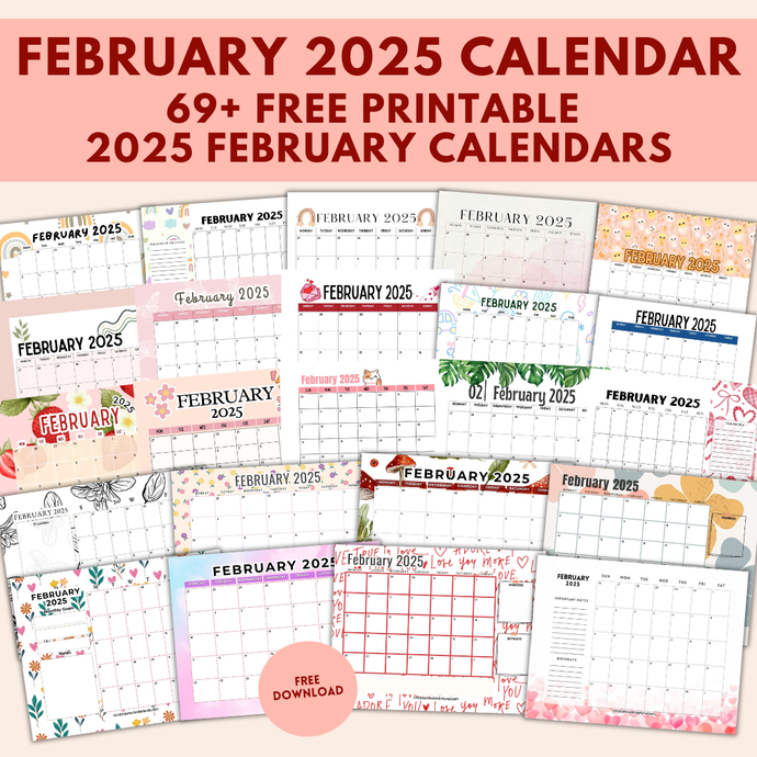 69+ Gorgeous February 2025 Calendar Templates you’ll love!