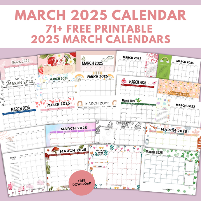 71+ Stunning March 2025 Calendar Printables