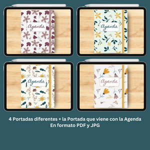 Agenda 2025 Digital Sin Fechas | Inicia Domingo y Lunes | 5 Portadas distintas | 200 Stickers | Manual de Instrucciones