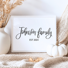 Load image into Gallery viewer, Personalized Family Last Name Hand Lettering | Farmhouse Digital Wall Art
