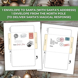 Letter to Santa Printable Bundle | Letter from Santa | Letter to Santa envelope | Template Letter to Santa | Easy to print Digital Instant download