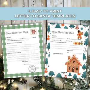 Letter to Santa Printable Bundle | Letter from Santa | Letter to Santa envelope | Template Letter to Santa | Easy to print Digital Instant download | Fun Christmas