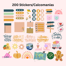 Load image into Gallery viewer, Agenda 2025 Digital Sin Fechas | Inicia Domingo y Lunes | 5 Portadas distintas | 200 Stickers | Manual de Instrucciones
