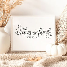Load image into Gallery viewer, Personalized Family Last Name Hand Lettering | Farmhouse Digital Wall Art

