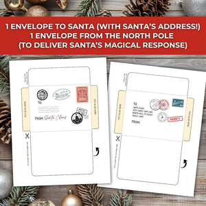 Letter to Santa Printable Bundle | Letter from Santa | Letter to Santa envelope | Template Letter to Santa | Easy to print Digital Instant download