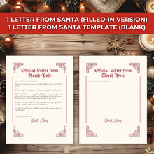 Load image into Gallery viewer, Letter to Santa Printable Bundle | Letter from Santa | Letter to Santa envelope | Template Letter to Santa | Easy to print Digital Instant download
