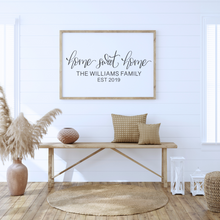 Load image into Gallery viewer, Personalized Home Sweet Home Family Last Name Hand Lettering | Farmhouse Digital Wall Art
