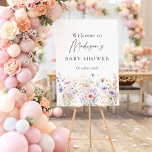 Load image into Gallery viewer, Editable Welcome Sign for Baby Shower Baby in Bloom | Welcome to Baby Shower Sign | Welcome to Baby Shower Template
