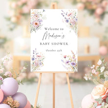 Load image into Gallery viewer, Editable Welcome Sign for Baby Shower Baby in Bloom | Welcome to Baby Shower Sign | Welcome to Baby Shower Template
