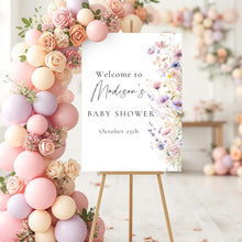 Load image into Gallery viewer, Editable Welcome Sign for Baby Shower Baby in Bloom | Welcome to Baby Shower Sign | Welcome to Baby Shower Template
